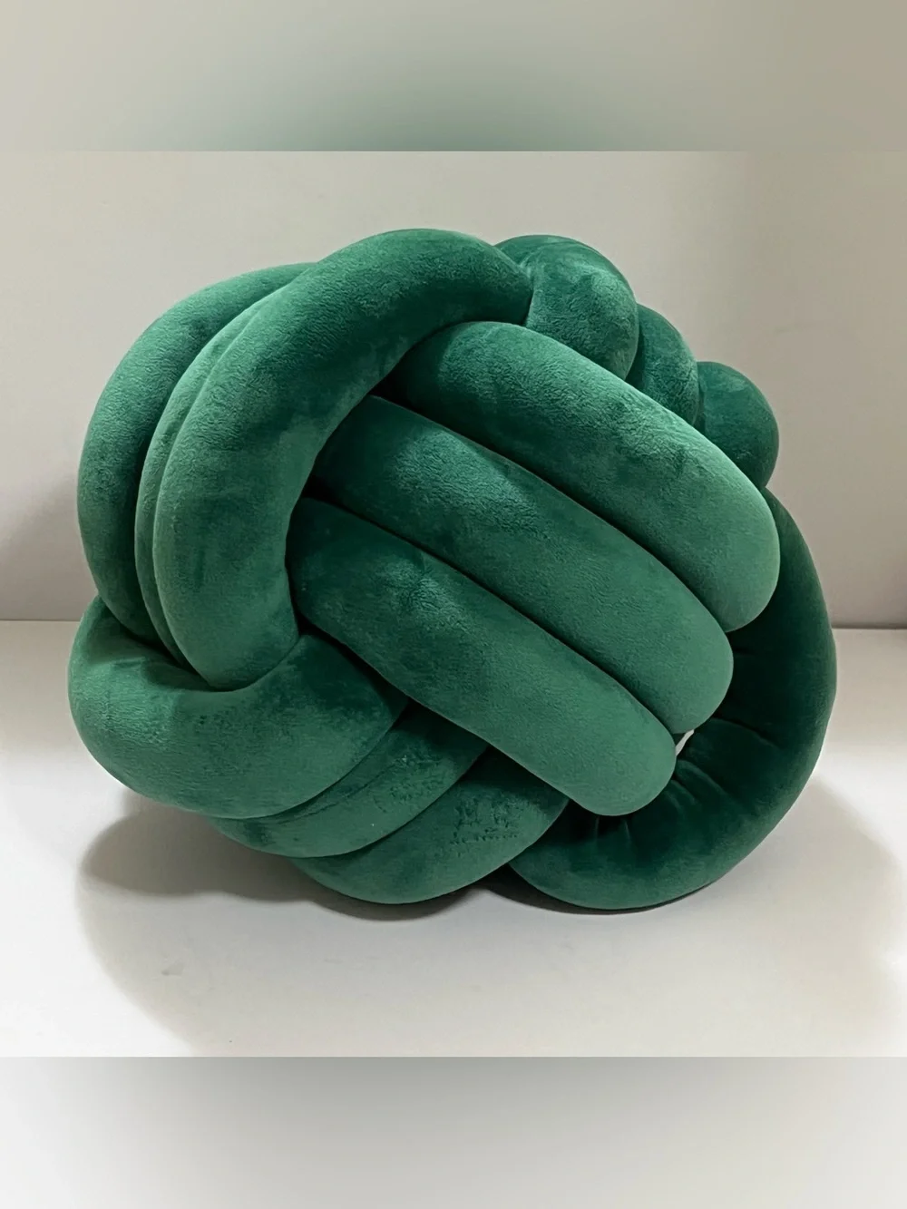 Teal Green Velvet Knot Throw Pillow Decorative Accent Cushion